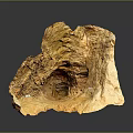 Unique Natural Yellow Decorative Component with Rough Surface and Central Hole