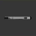 Futuristic White And Black Pistol With Blue Light Stripe And Ergonomic Grip Design