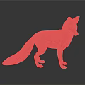 Realistic Red Fox With Orange Fur White Tipped Tail Black Legs Standing On Gray Background