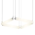 Modern Linear Geometric Chandelier With White Tubes And Black Connectors Design