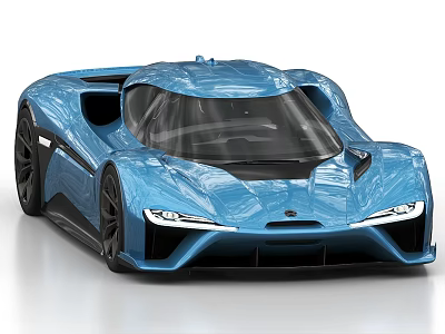 Blue Supercar With Streamlined Body Sleek Design And Futuristic Features 3d model