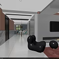 Contemporary Living Dining Area Interior With Green Sofa Glass Coffee Table Red Rug Colorful Walls