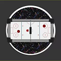 Air Hockey Table With Scoreboard Red Strikers And Playing Surface