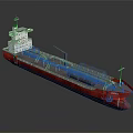 Red Cargo Ship Model With White Superstructure On Dark Background 3d model