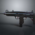 Tactical Submachine Gun Modern Black Design Featuring Scope Barrel And Stock 3d model