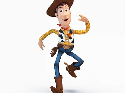 Woody The Cowboy Doll With Cowboy Hat Plaid Shirt And Boots 3d model