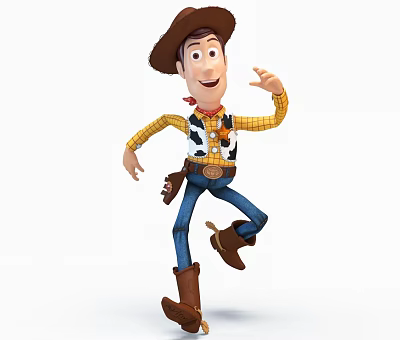 Woody The Cowboy Doll With Cowboy Hat Plaid Shirt And Boots 3d model