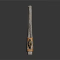 Handcrafted Wooden Decorative Pole With Rope Wrapped Base And Natural Texture