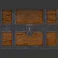 Wooden Storage Chest Furniture With Metal Straps Lock And Wooden Surface