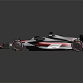 Sleek Black And Red Formula Racing Car With Aerodynamic Wings And Streamlined Design