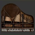 Vintage Brown Piano With Classic White Keys Retro Home Decor Item
