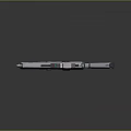 Futuristic Sci Fi Weapon With Metallic Design Green Glowing Accents And Scope