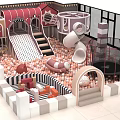 Indoor Playground Equipment With Ball Pool Slides And Trampoline