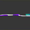 Ergonomic Purple White Toothbrush With Green Soft Bristles For Daily Oral Care