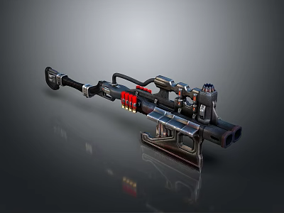 rifle semi-automatic rifle combat rifle battle rifle carbine war rifle attack rifle 3d model