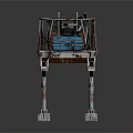 Mechanical Robot Character With Metal Structure Cage Equipment Platform And Legs 3d model