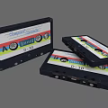 Vintage Retro Headphones Speakers With Classic Compact Cassette Tapes Design