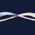 Modern Abstract Sculpture Carving With Curved Metallic Design And Colorful Gradient