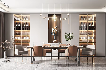 Light Luxury Restaurant 3d model