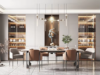 Light Luxury Restaurant 3d model