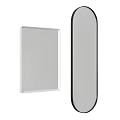 Modern Mirror With Rectangular White Frame And Oval Black Frame Design 3d model