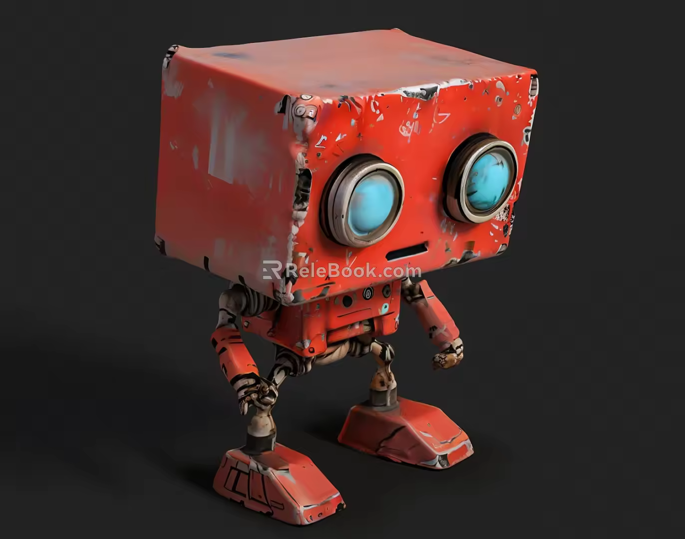 Decorations Handmade Robot Red Intelligent Robot Cute Artificial Intelligence 3d model