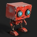 Decorations Handmade Robot Red Intelligent Robot Cute Artificial Intelligence 3d model