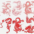 Traditional Chinese Red Dragon Paper Cut Wall Decor Art Designs