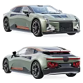 Futuristic Sleek Car Design Front And Rear Views