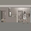 Modern Entryway Shoe Cabinet Design With Built in Storage Hanging Area And Display Shelf