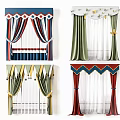 Colorful Curtains With Star Patterns Striped Details And Fringe Trims For Home Interior