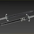 Ornate Decorative Swords With Green Gemstones And Intricate Metal Handles Design