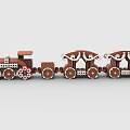 Building Blocks Train Toy Set Featuring Locomotive Carriages Decorative Wheels and Playful Design