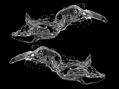 Transparent Water Splash Shaped Garden Decorative Acrylic Sculpture For Outdoor Decoration 3d model