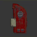 Red Nika Cola Classic Vending Machine With Reflective Surface And Rustic Design