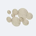 Multiple Golden Circular Wall Decor with Radiating Stripes and Fan Shaped Design for Home Interior