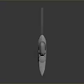 Modern Tech Inspired Long Blade Weapon With Silver Metal Black Handle And Reflective Surface