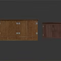 Wooden Furniture Set With Light Brown Large Cabinet And Dark Brown Small Storage Unit