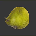 Yellow Ripe Fresh Juicy Pear on Dark Background with Shiny Surface