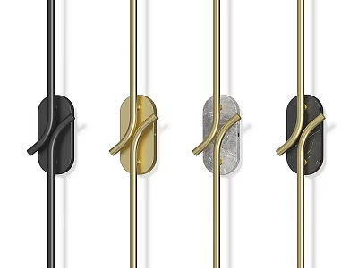 Stylish Modern Wall Lamps With Black Gold Silver Finishes And Sleek Curved Design 3d model
