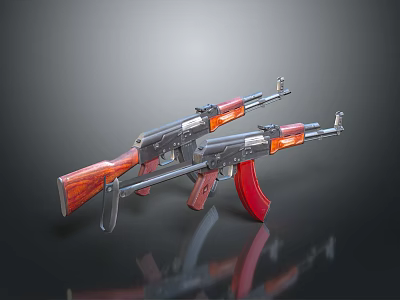 rifle semi-automatic rifle combat rifle battle rifle carbine war rifle attack rifle 3d model