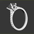 Elegant Diamond Ring With Square Cut Center Stone And Silver Band Small Diamond Accents