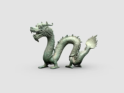 Exquisite Bronze Dragon Sculpture With Intricate Carving And Artistic Design 3d model
