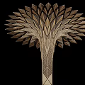 Artistic Modern Column With Intricate Tree Like Structure And Decorative Leaves