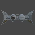Detailed TIE Fighter Model With Twin Ion Engines And Angular Wings Design