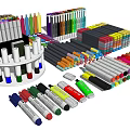 Assorted Colored Writing Pens Including Markers Highlighters And Storage Holders