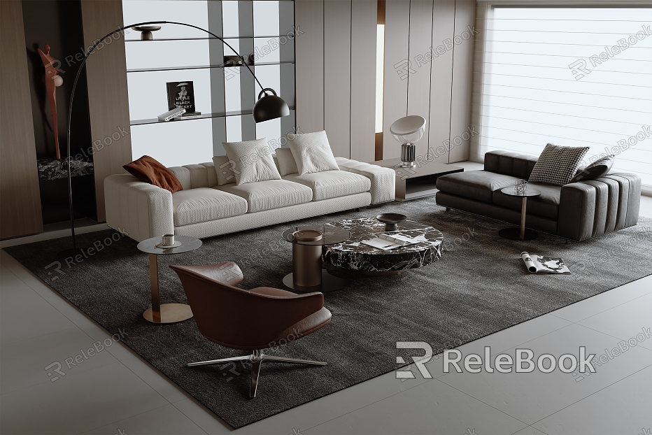 Italian sofa and coffee table combination model