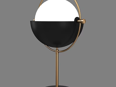 Modern Black and Gold Spherical Table Lamp with Metal Stand for Home Decor 3d model