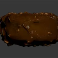 Delicious Chocolate Coated Ice Cream Bar With Crunchy Nut Pieces On Wooden Stick