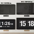 70 Inch and 80 Inch TVs Featuring 1550x880mm 1780x1010mm Dimensions and Time